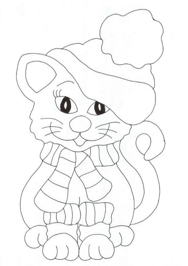 Coloriage Chat Mignon à découper dessin gratuit à imprimer