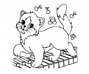 Coloriage Chat Mignon sur Le Piano