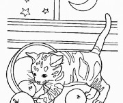 Coloriage Chat Trop Mignon à La Maison