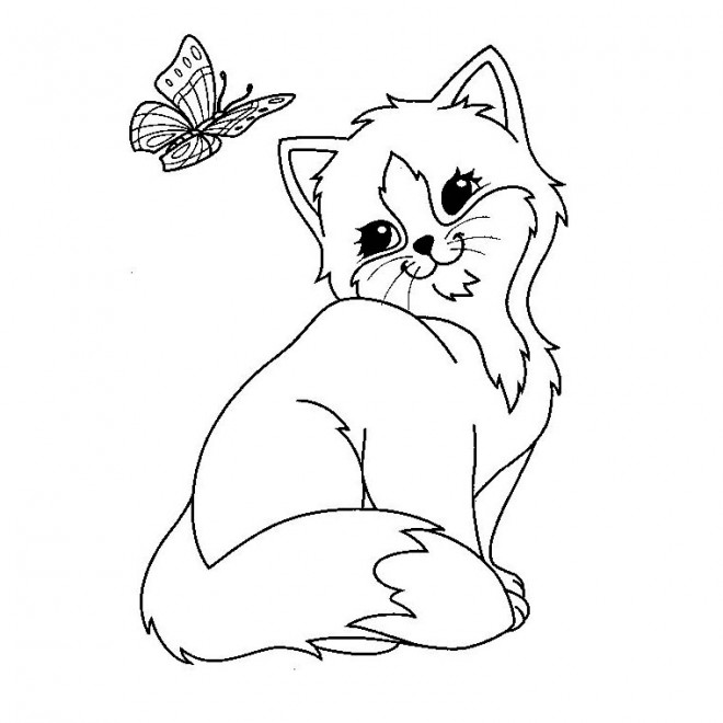 Coloriage Chaton Trop Mignon Dessin Gratuit A Imprimer