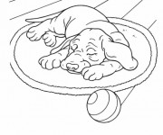 Coloriage et dessins gratuit Chien en dormant à imprimer
