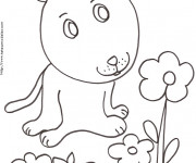 Coloriage Chien Mignon simple