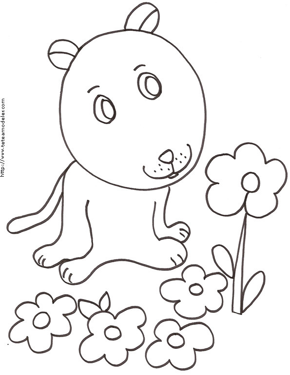 Coloriage Chien Mignon Simple Dessin Gratuit à Imprimer