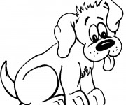 Coloriage Chien rigolo Mignon