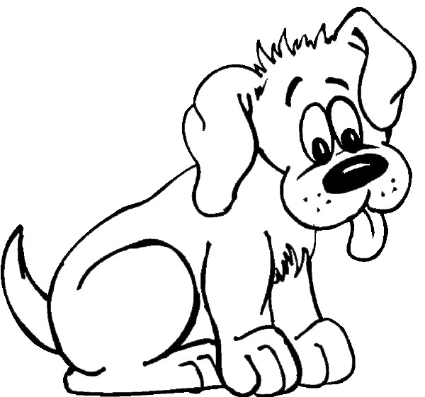 Coloriage Chien Rigolo Mignon Dessin Gratuit à Imprimer