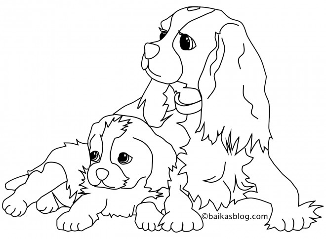 Coloriage Des Chien Trop Mignon Stylisé Dessin Gratuit à