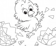 Coloriage Poussin Trop Mignon en Ligne