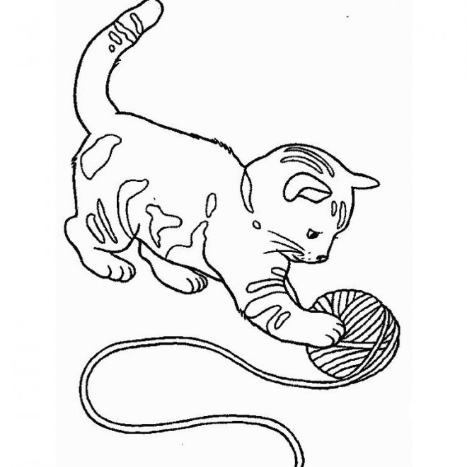 Coloriage Un Chaton Trop Mignon Qui Joue Dessin Gratuit à