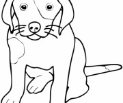Coloriage Un Chien Mignon maternelle