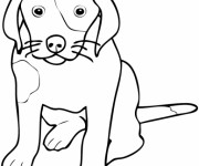 Coloriage Un Chien Mignon maternelle