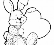 Coloriage Un Lapin Trop Mignon vecteur