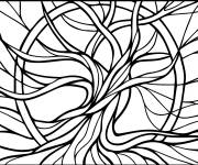 Coloriage Arbre de vie en vitrail