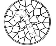 Coloriage Bonbon en vitrail rond
