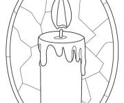 Coloriage Bougie en vitrail