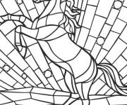 Coloriage Cheval en vitrail