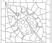 Coloriage Coccinelle en vitrail
