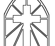 Coloriage Croix en vitrail