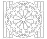 Coloriage D&eacute;coration en vitrail de rosace