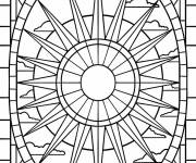 Coloriage &Eacute;clat de soleil majestueux en vitrail