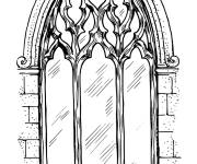 Coloriage Fen&ecirc;tre en arche