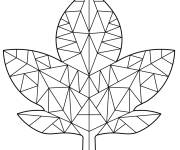 Coloriage et dessins gratuit Feuille d&rsquo;automne en forme de vitrail à imprimer