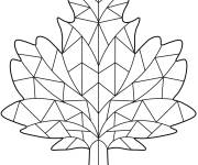 Coloriage et dessins gratuit Feuille d&rsquo;automne en vitrail à imprimer