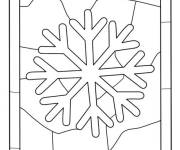Coloriage Flocon de neige en vitrail