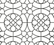 Coloriage Forme g&eacute;om&eacute;trique en Vitrail