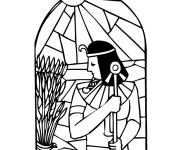 Coloriage et dessins gratuit Homme &eacute;gyptien en vitrail à imprimer
