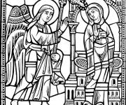 Coloriage Illustration de Vitraux d'&eacute;glise