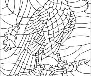 Coloriage Joli aigle en vitrail