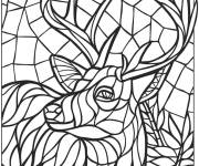 Coloriage Joli cerf en vitrail