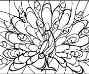 Coloriage Joli paon en vitrail
