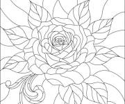 Coloriage Jolie fleur en vitrail