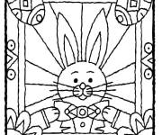 Coloriage Lapin en noeud en vitrail