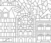 Coloriage Maison en vitrail