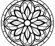 Coloriage Mandala en vitrail facile