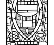 Coloriage Mod&egrave;le de d&eacute;coration vitrail
