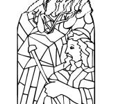 Coloriage et dessins gratuit Moses en vitrail à imprimer