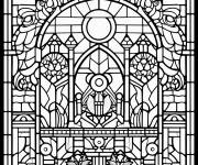 Coloriage Motif de vitrail