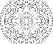 Coloriage Ornement en vitrail rond