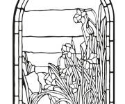 Coloriage Paysages vitraux