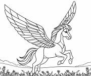 Coloriage P&eacute;gase audacieux en vitrail