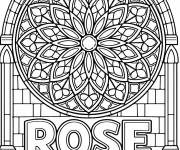 Coloriage Rose gothique en vitrail