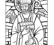 Coloriage Saint en vitrail