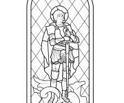 Coloriage Saint Georges en vitrail