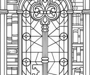 Coloriage Squelette orn&eacute; en vitrail