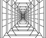 Coloriage Tunnel se r&eacute;tr&eacute;cit en vitrail