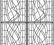 Coloriage Vitrail Art Deco