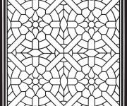 Coloriage Vitrail avec de motifs fantastiques